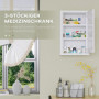 Medicinskåp 30 x 46 x 14 cm Låsbar med 3 Fack Metall Vit