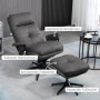Relax Stol med Fotpall Vintage Läder Mörkgrå