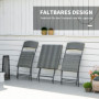 Balkongset - Caféset 2 Stolar och Bord Metall Grå polyrattan