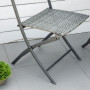 Balkongset - Caféset 2 Stolar och Bord Metall Grå polyrattan