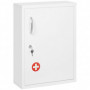 Medicinskåp 40 x 53,5 x 15 cm Låsbar 3 Fack med Receptfack Vit
