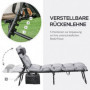 fällbar Solstol 5-stegs Ryggstöd Stålram med Madreass