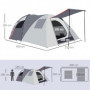 Campingtält 4-5 Personer med Golvmatta 4,90 x 2,50 x 1,85 m