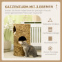 Katthus 3 Grottor Boho Rotting Design 40 x 40 x 73 cm