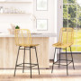2-pack Barstolar med Rygg Rotting Boho-Design Sitthöjd 66 cm