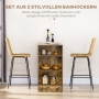 2-pack Barstolar med Rygg Rotting Boho-Design Sitthöjd 66 cm