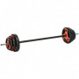 Skivstång Set 20 kg Halkskydd Svart - Röd