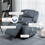 Relax Fåtölj med Lyfthjälp och Fjärrkontroll Sammet Grå
