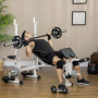 Träningsbänk med viktställ, bröstpress, benpress, armstöd för bicepscurls