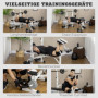 Träningsbänk med viktställ, bröstpress, benpress, armstöd för bicepscurls
