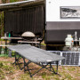 Campingsäng med Mugghållare Vikbar 186 x 68 x 48 cm Svart-Vit
