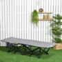 Campingsäng med Mugghållare Vikbar 186 x 68 x 48 cm Svart-Vit