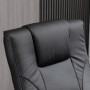 Massagefåtölj med Fotpall Roterande Svart Läder, Träbas