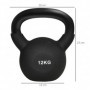Kettlebell 12 kg med Plastbeläggning Svart