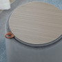 2-i-1 Pall / Sidobord med Förvaring Ø44 x 47,5 cm Sammet Grå