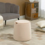 2-i-1 Pall / Sidobord med Förvaring Ø44 x 47,5 cm Sammet Beige