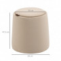 2-i-1 Pall / Sidobord med Förvaring Ø44 x 47,5 cm Sammet Beige