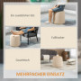 2-i-1 Pall / Sidobord med Förvaring Ø44 x 47,5 cm Sammet Beige