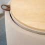 2-i-1 Pall / Sidobord med Förvaring Ø44 x 47,5 cm Sammet Beige
