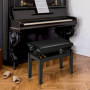 Pianobänk Justerbar i Höjd Svart Läder 63 x 33 x 56 cm