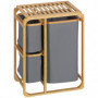 Tvättkorg Bambu 3 Korgar 50 x 32 x 69,7 cm