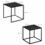 Soffbord Set om 2 Modern Design Svart 40 x 40 x 40 cm