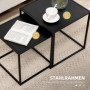 Soffbord Set om 2 Modern Design Svart 40 x 40 x 40 cm