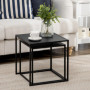 Soffbord Set om 2 Modern Design Svart 40 x 40 x 40 cm
