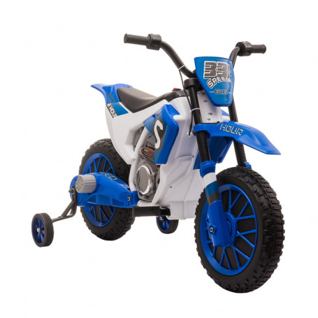 Elmotorcykel för Barn med Träningshjul Blå vit