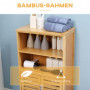 Badrumsskåp i Bambu 2 Hyllor 1 Skåp 50 x 29 x 92 cm