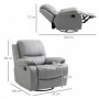 Relaxfåtölj Fällbart Ryggstöd med Fotstöd Läder Grå