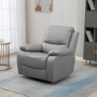 Relaxfåtölj Fällbart Ryggstöd med Fotstöd Läder Grå