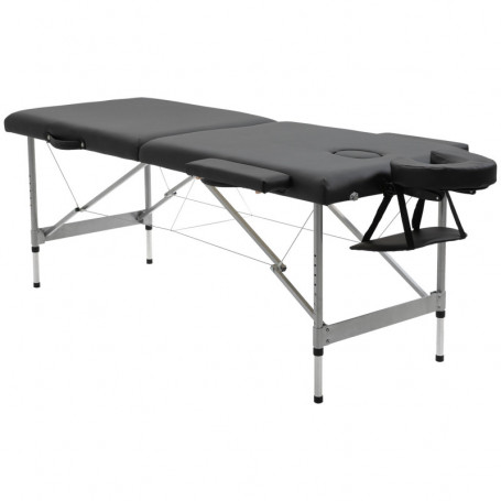 Massagebänk Hopfällbart 186 x 71 x 83 cm Svart Läder