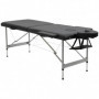Massagebänk Hopfällbart 186 x 71 x 83 cm Svart Läder