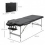 Massagebänk Hopfällbart 186 x 71 x 83 cm Svart Läder