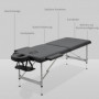 Massagebänk Hopfällbart 186 x 71 x 83 cm Svart Läder