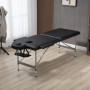 Massagebänk Hopfällbart 186 x 71 x 83 cm Svart Läder