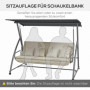 Kuddset För Hammock 170 x 100 cm Beige