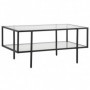 Soffbord Härdat Glasskiva Stålram 100 x 55 x 45,5 cm Svart