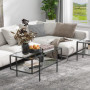 Soffbord Härdat Glasskiva Stålram 100 x 55 x 45,5 cm Svart