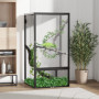 Terrarium Reptil Låda i Aluminium Mesh 60 x 60 x 120 cm Svart
