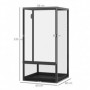 Terrarium Reptil Låda i Aluminium Mesh 60 x 60 x 120 cm Svart