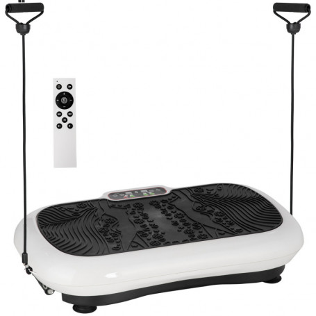 Vibrationsplatta med 99 steg, 2 fitnessband 73 x 40 x 13 cm Vit