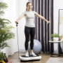 Vibrationsplatta med 99 steg, 2 fitnessband 73 x 40 x 13 cm Vit