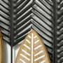 Väggdekoration Löv 3d Metall Guld Svart