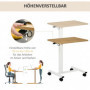 Laptopbord Sitt- och Stå Justerbar Höjdled med Hjul 65 x 48 x 68-110 cm