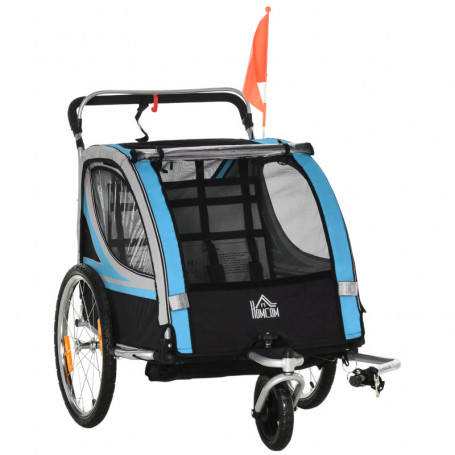 Cykelvagn - Joggingvagn för Barn 2-in-1 Blå