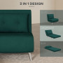 Bäddfåtölj Sammet Grön 3-in1 Design