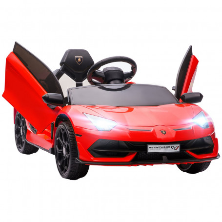 Elbil för Barn Licensierad Lamborghini Aventador, 3-5 år, Röd