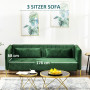 Soffa 3-sits Retro Sammet Grön med Guldben